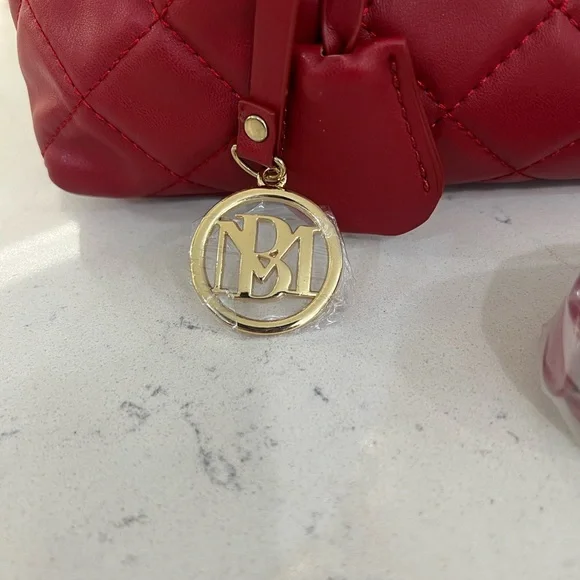 Badgley Mischka Red Quilted Satchel - Picture 2 of 13